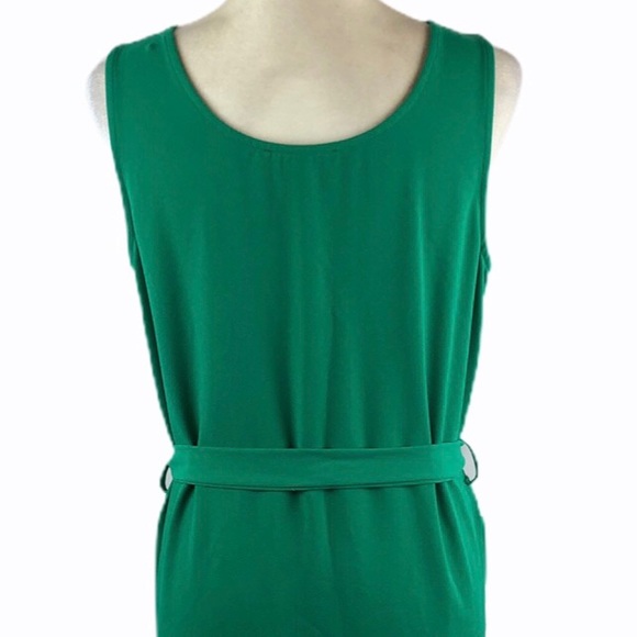 C. Luce Green Crochet Lace Panel Belted Dress - Picture 6 of 8